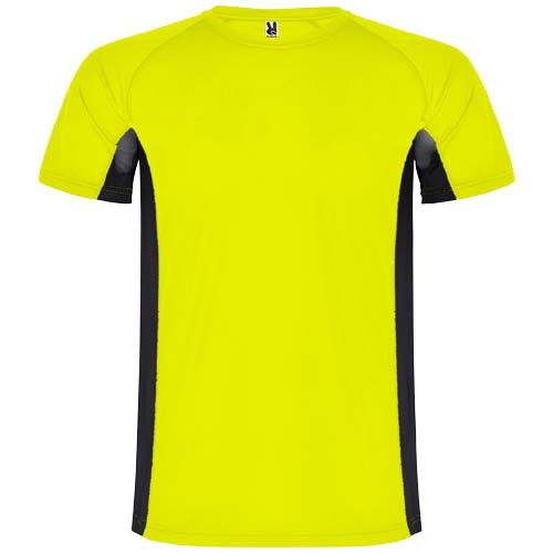 T-shirt sport publicitaire pour enfant Shanghai Jaune fluo et Noir